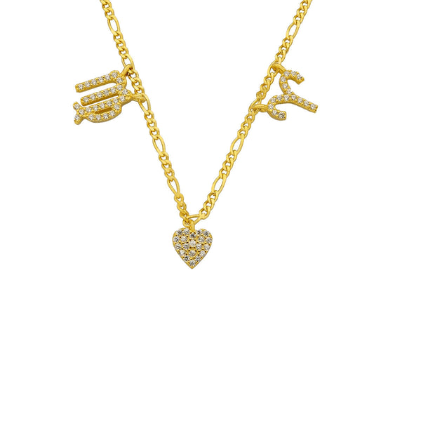 STERNZEICHEN PARTNER KETTE MIT HERZ aus 925 Silber - Eleganter Halskette - AURIME