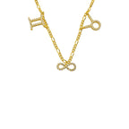 STERNZEICHEN PARTNER KETTE MIT UNENDLICHKEITSSYMBOL aus 925 Silber - Eleganter Halskette - AURIME