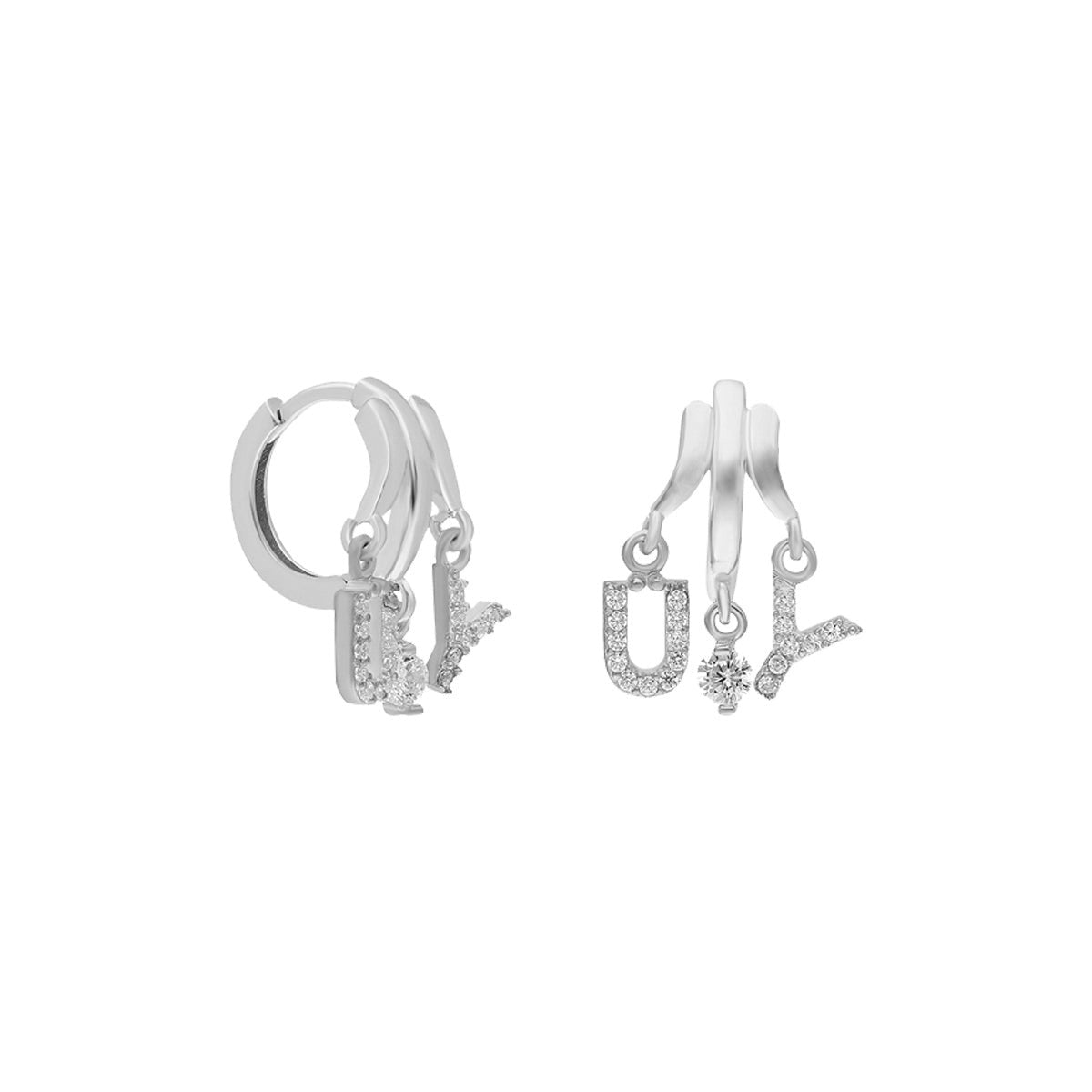 TWO LETTER OHRRING aus 925 Silber - Eleganter Ohrringe - AURIME