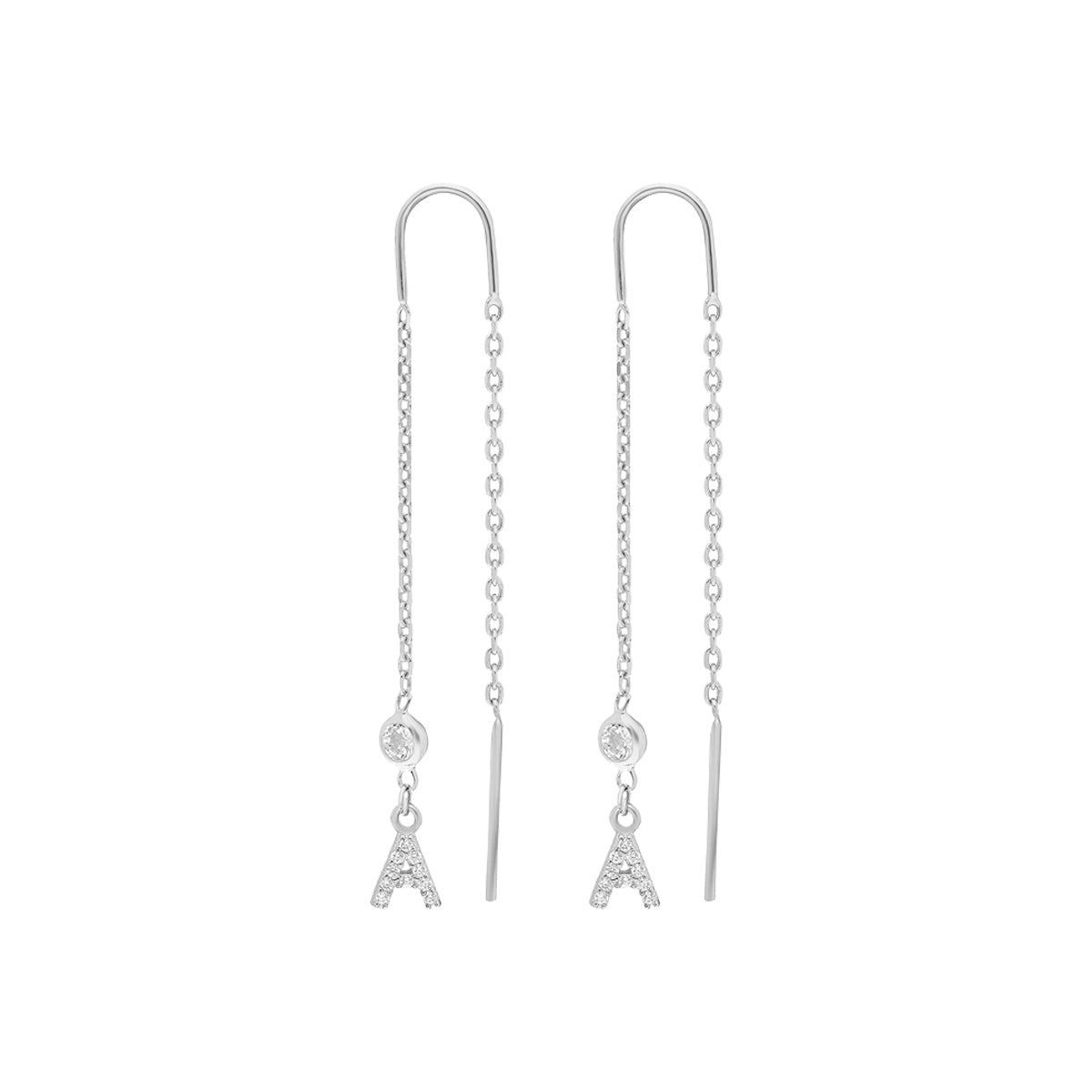 ZIRKONIA OHRRING MIT INITIALEN aus 925 Silber - Eleganter Ohrringe - AURIME