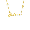 Halskette mit Zirkonia-Steinen aus 925 Silber von AURIME, elegante Signatur-Kette mit funkelnden Steinen.
