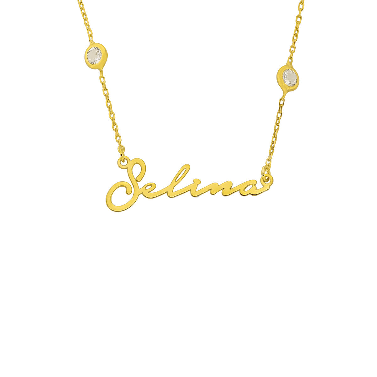 ZIRKONIA STONES SIGNATUR HALSKETTE aus 925 Silber - Eleganter Halskette - AURIME