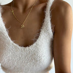 KREUZ KETTE MIT BUCHSTABE aus 925 Silber - Eleganter Halskette - AURIME