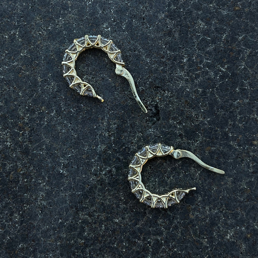 GEFÜLLT MIT STEINEN OHRRINGE II aus 925 Silber - Eleganter Ohrringe - AURIME