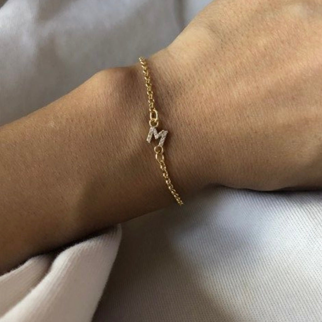 ZIRKONIA LETTER ARMKETTE aus 925 Silber - Eleganter Halskette - AURIME