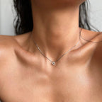 MINI ZIRKONIA HERZ HALSKETTE aus 925 Silber - Eleganter Halskette - AURIME