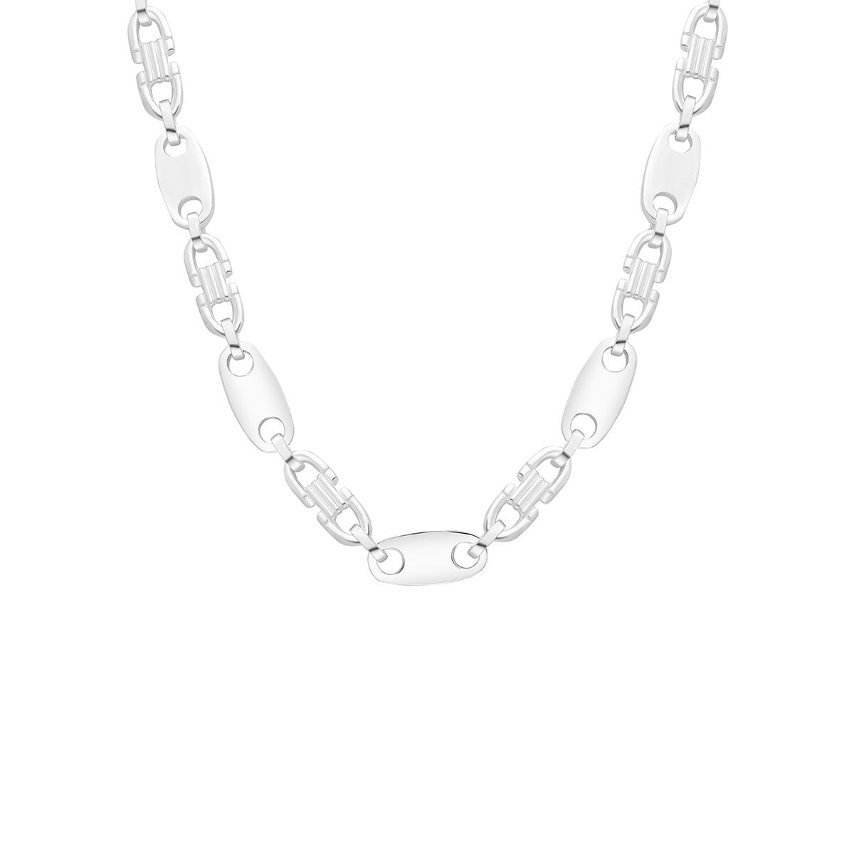 HERREN PLATTENKETTE aus 925 Silber - Eleganter Halskette - AURIME