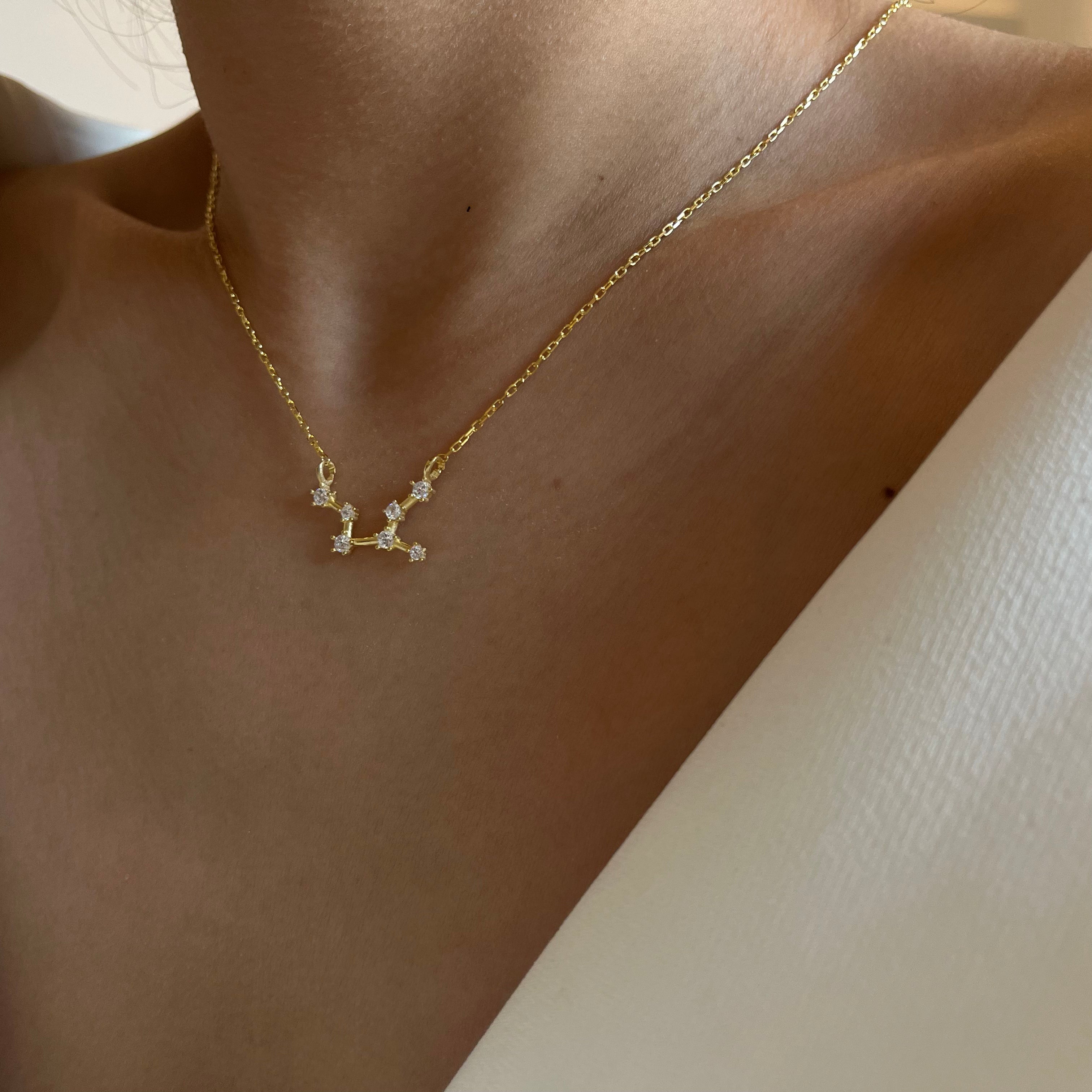 STERNZEICHEN HALSKETTE aus 925 Silber - Eleganter Halskette - AURIME