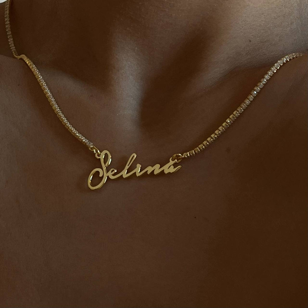 ICED OUT NOTERA NAMENSKETTE aus 925 Silber - Eleganter Halskette - AURIME