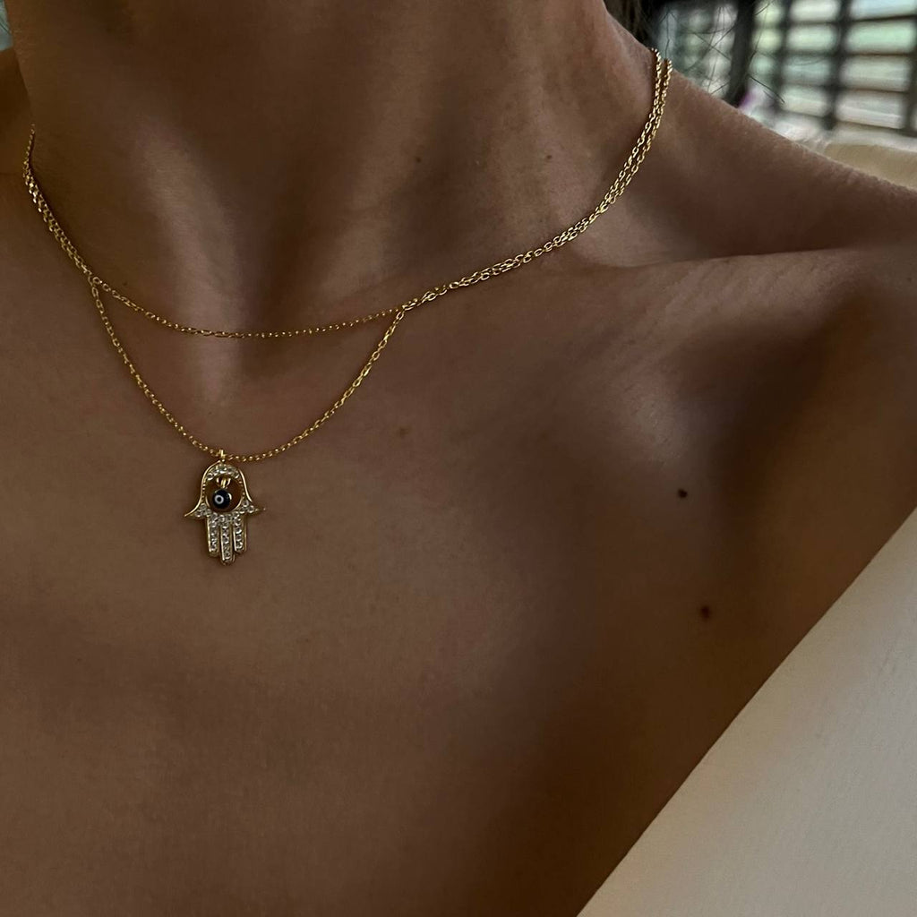 FATIMA ZIRKONIA KETTE aus 925 Silber - Eleganter Halskette - AURIME