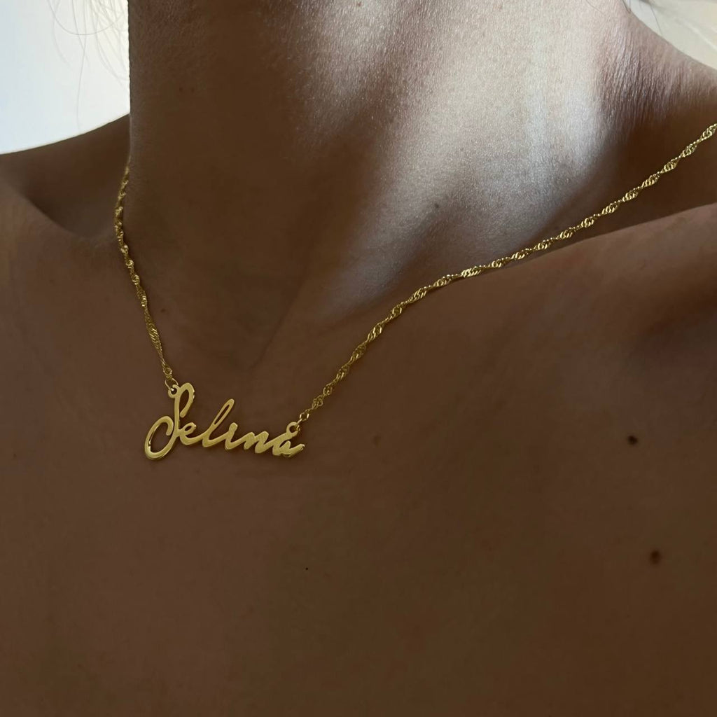 WAVE NAMENSKETTE aus 925 Silber - Eleganter Halskette - AURIME