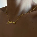 WAVE NAMENSKETTE aus 925 Silber - Eleganter Halskette - AURIME