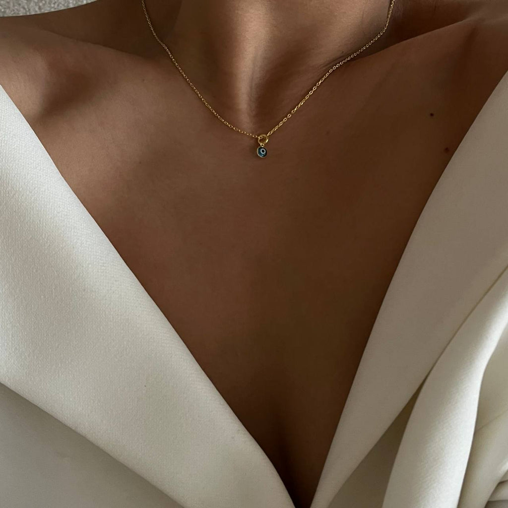 MINIMAL NAZAR HALSKETTE aus 925 Silber - Eleganter Halskette - AURIME