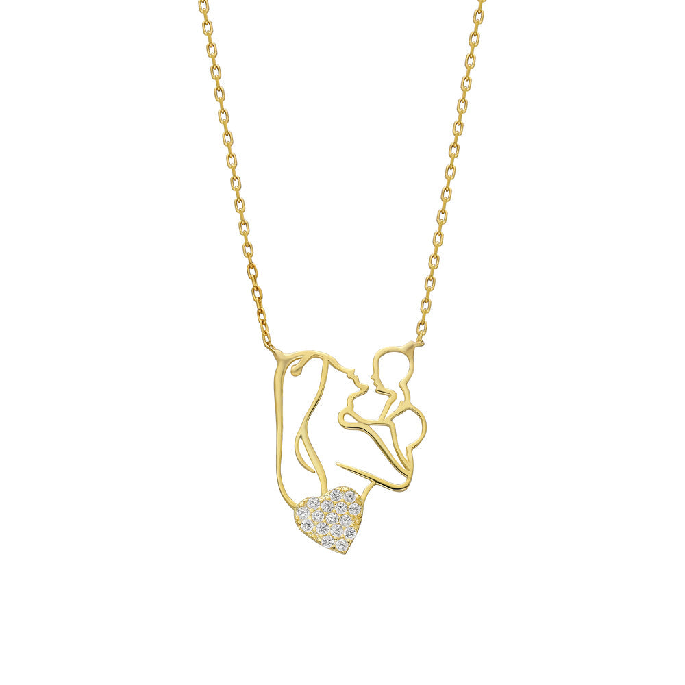 MOM HALSKETTE MIT HERZ aus 925 Silber - Eleganter Halskette - AURIME