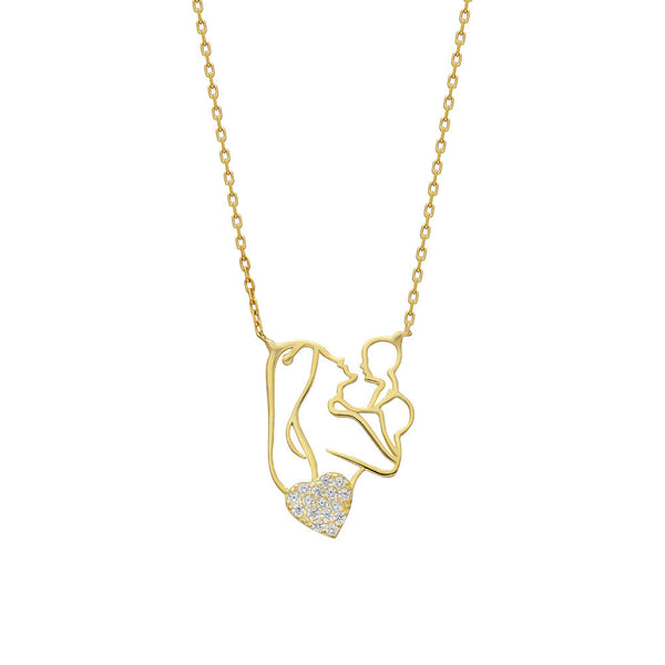 MOM HALSKETTE MIT HERZ aus 925 Silber - Eleganter Halskette - AURIME