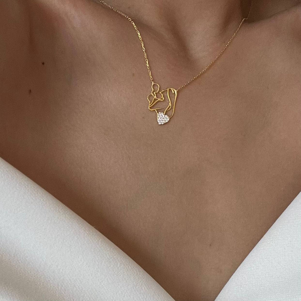 MOM HALSKETTE MIT HERZ aus 925 Silber - Eleganter Halskette - AURIME