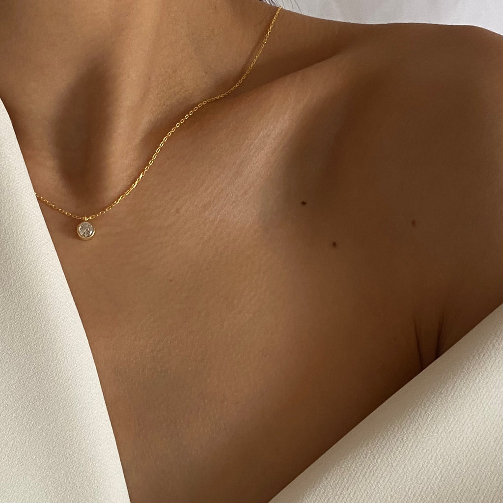 MINI ZIRKONIA KETTE aus 925 Silber - Eleganter Halskette - AURIME