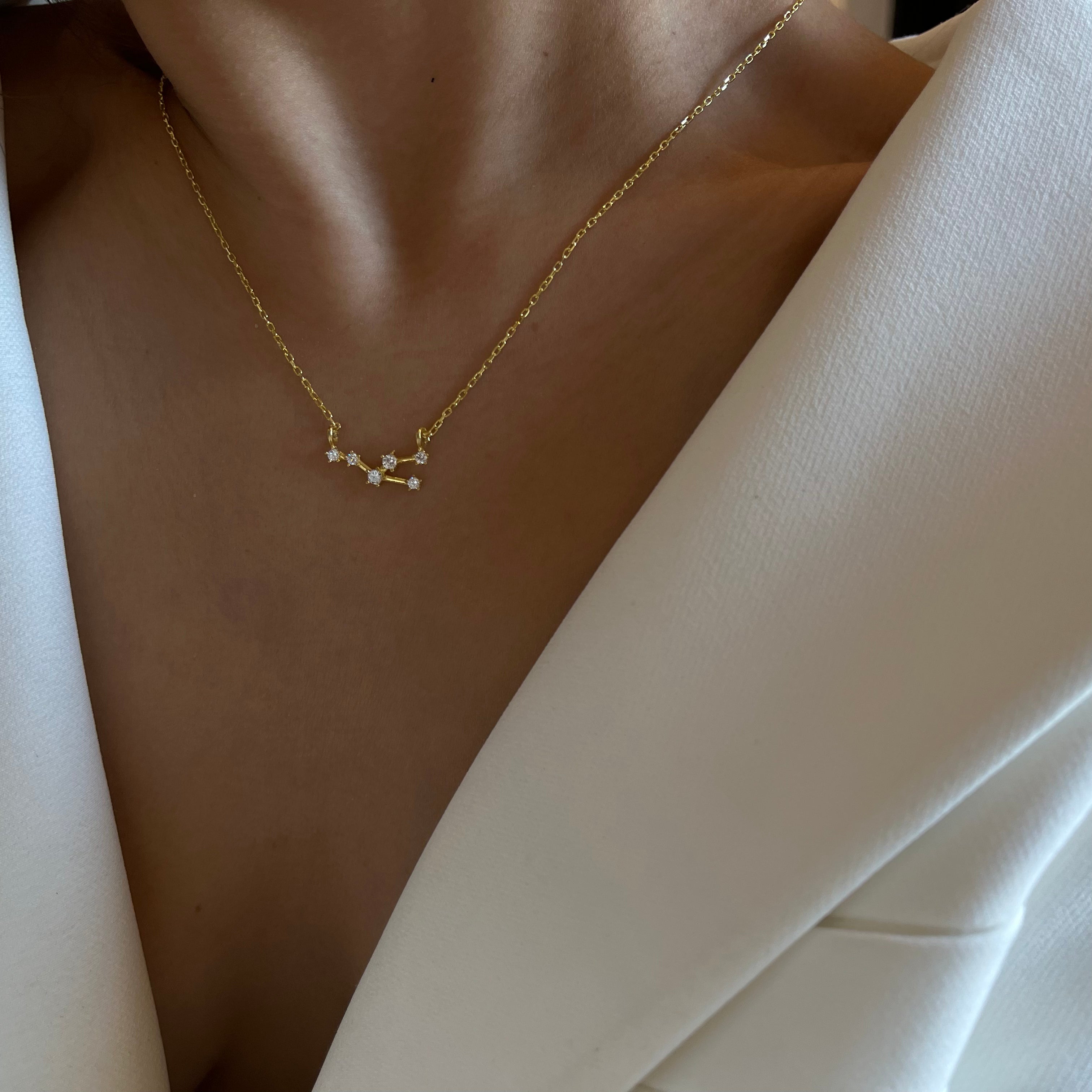 STERNZEICHEN HALSKETTE aus 925 Silber - Eleganter Halskette - AURIME