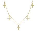 5ER KREUZ HALSKETTE aus 925 Silber - Eleganter Halskette - AURIME