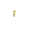 Teddy Piercing aus 925 Silber von Aurime, detailreiche silberne Schmucknadel mit Teddy-Design, für Ohrpiercings.