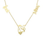 MOM HALSKETTE MIT ZWEI WUNSCHNAMEN aus 925 Silber - Eleganter Halskette - AURIME