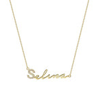 WAAGERECHTE ZIRKONIA SIGNATUR NAMENSKETTE aus 925 Silber - Eleganter Halskette - AURIME