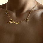 NAMENSKETTE NOTERA MIT INITIAL UND NAZAR aus 925 Silber - Eleganter Halskette - AURIME