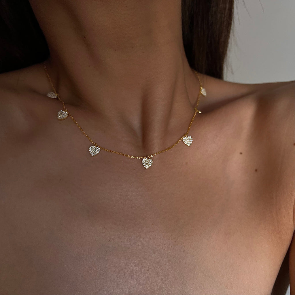 HERZ CHOCKER KETTE aus 925 Silber - Eleganter Halskette - AURIME