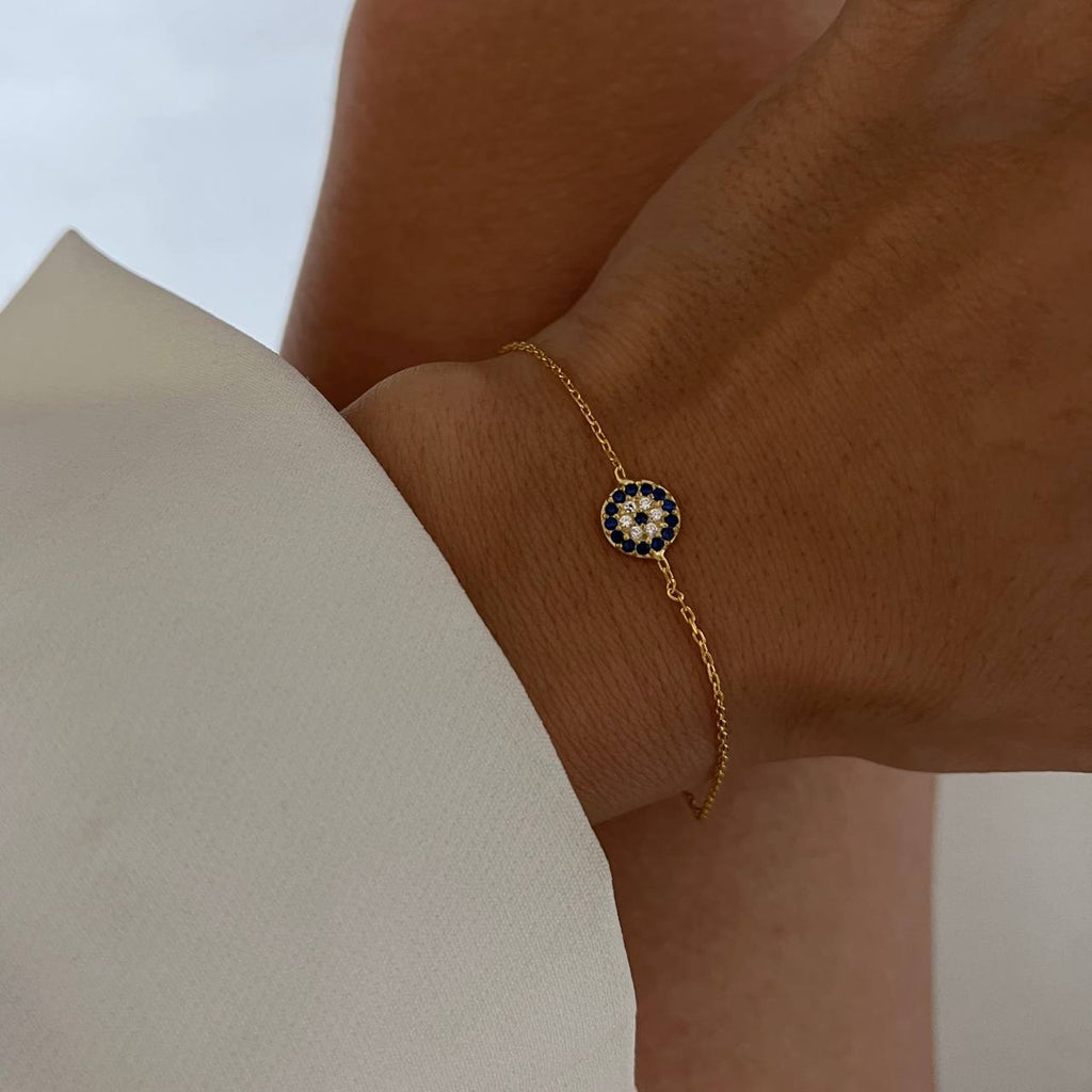 MINI NAZAR ZIRKONIA ARMKETTE aus 925 Silber - Eleganter Halskette - AURIME