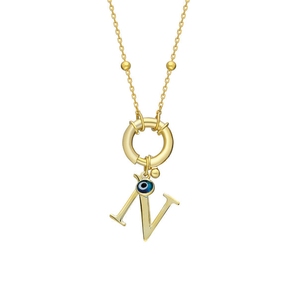 BUCHSTABEN CHAIN MIT NAZAR aus 925 Silber - Hochwertiger Schmuck - AURIME