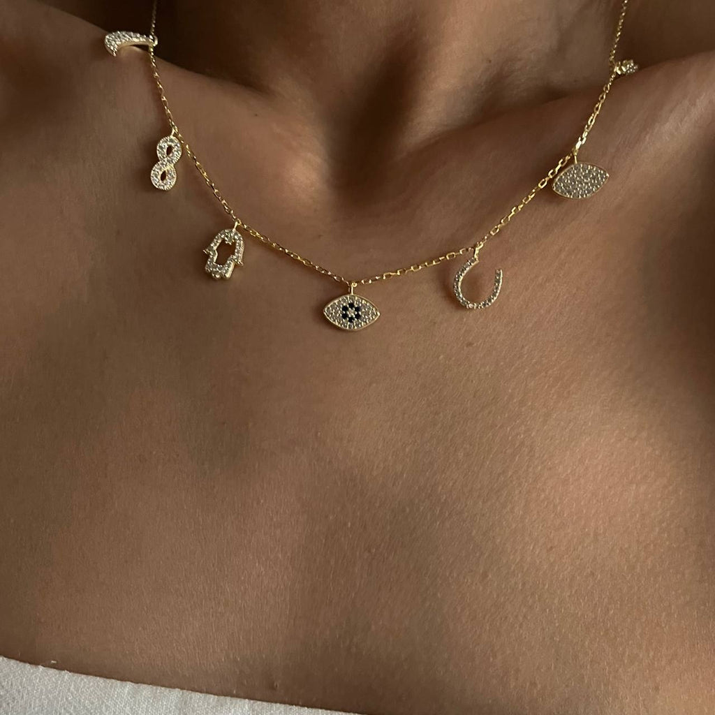 GLÜCKSANHÄNGERN HALSKETTE aus 925 Silber - Eleganter Halskette - AURIME