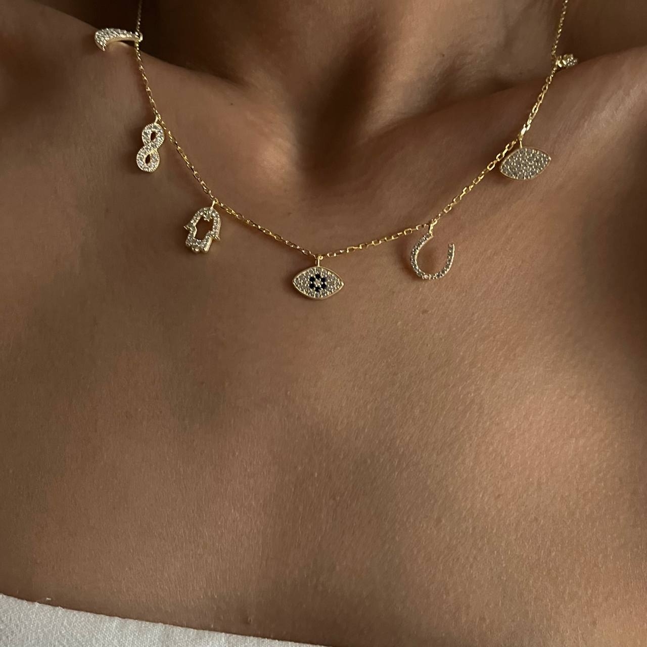 GLÜCKSANHÄNGERN HALSKETTE aus 925 Silber - Eleganter Halskette - AURIME