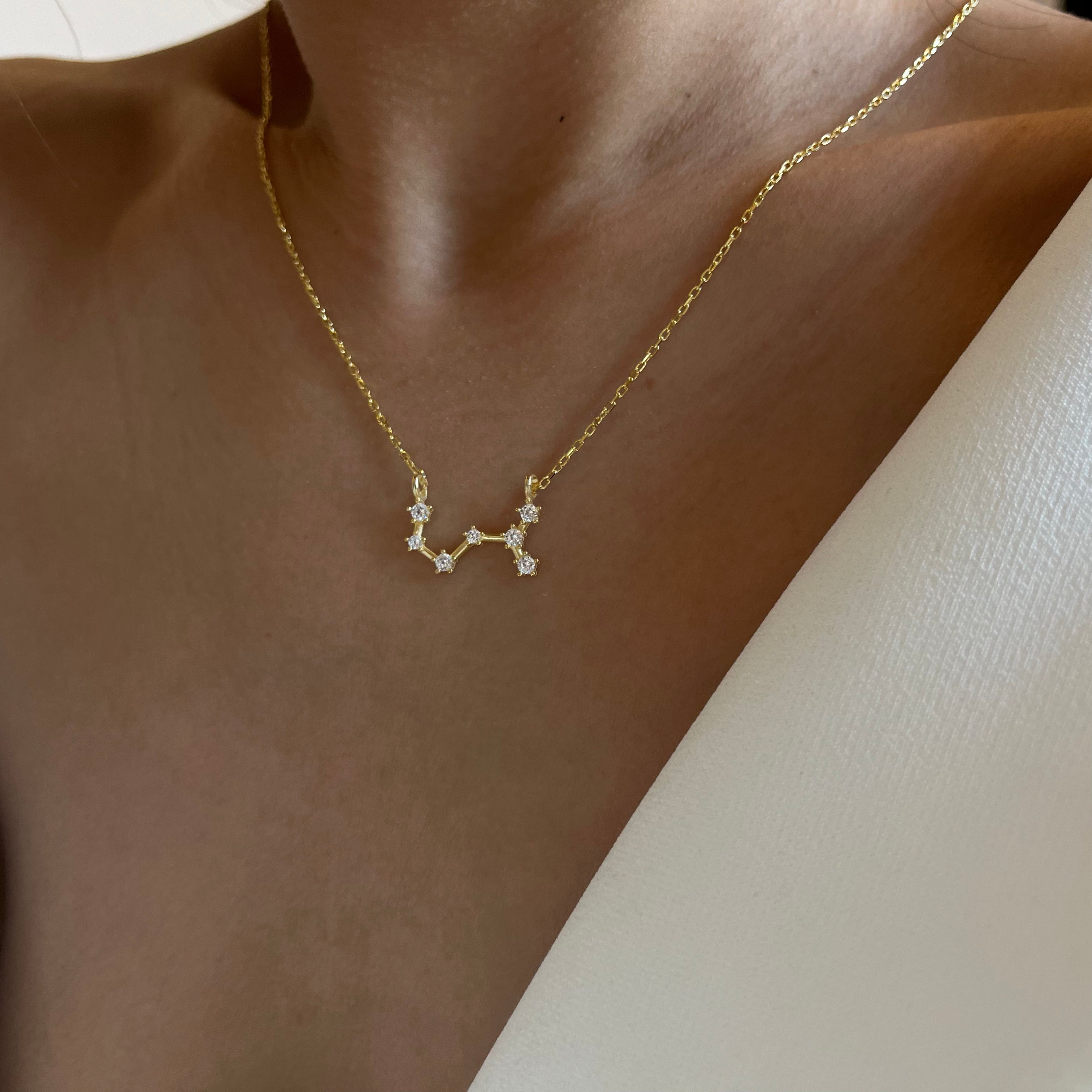 STERNZEICHEN HALSKETTE aus 925 Silber - Eleganter Halskette - AURIME