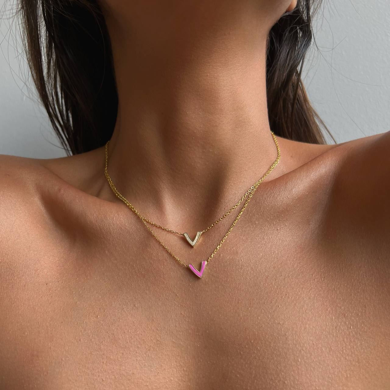 MINIMAL COLORFULL HEART NECKLACE aus 925 Silber - Hochwertiger Schmuck - AURIME