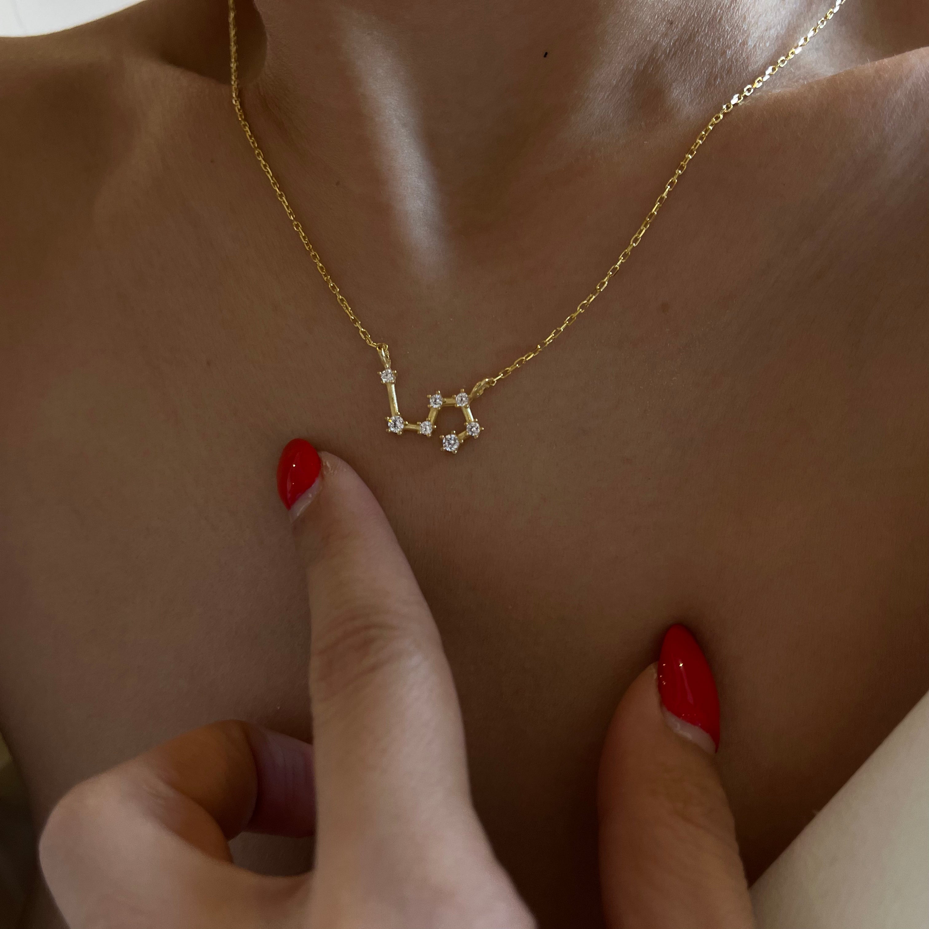 STERNZEICHEN HALSKETTE aus 925 Silber - Eleganter Halskette - AURIME