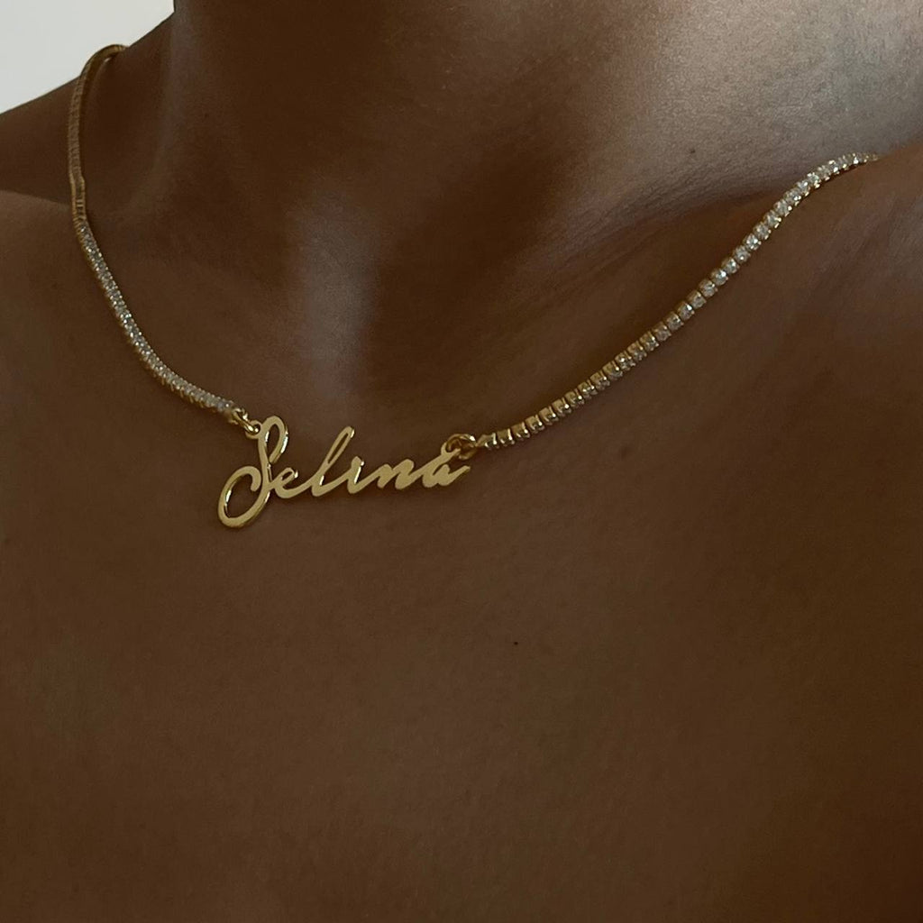 ICED OUT NOTERA NAMENSKETTE aus 925 Silber - Eleganter Halskette - AURIME