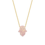 FATIMAS HAND KETTE PINK aus 925 Silber - Eleganter Halskette - AURIME