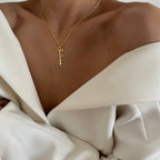 SIGNATUR SENKRECHTE NAMENSKETTE aus 925 Silber - Eleganter Halskette - AURIME