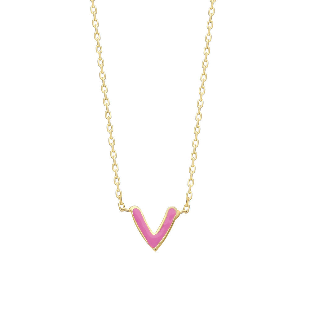 MINIMAL COLORFULL HEART NECKLACE aus 925 Silber - Hochwertiger Schmuck - AURIME