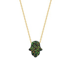 FATIMAS HAND OPAL KETTE SCHWARZ-GRÜN (8205454606638)