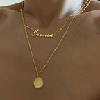 VINTAGE NAMENSKETTE MIT PLÄTTCHEN aus 925 Silber - Eleganter Halskette - AURIME