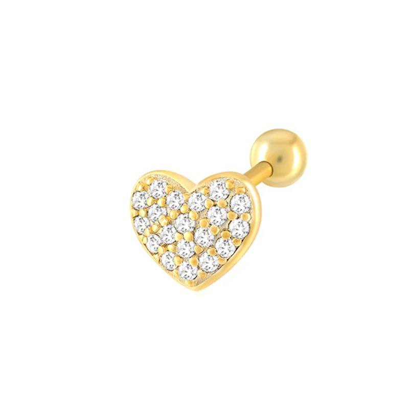 VOLLER HERZ ZIRKONIA PIERCING - 925 SILBER aus 925 Silber - Hochwertiger Schmuck - AURIME