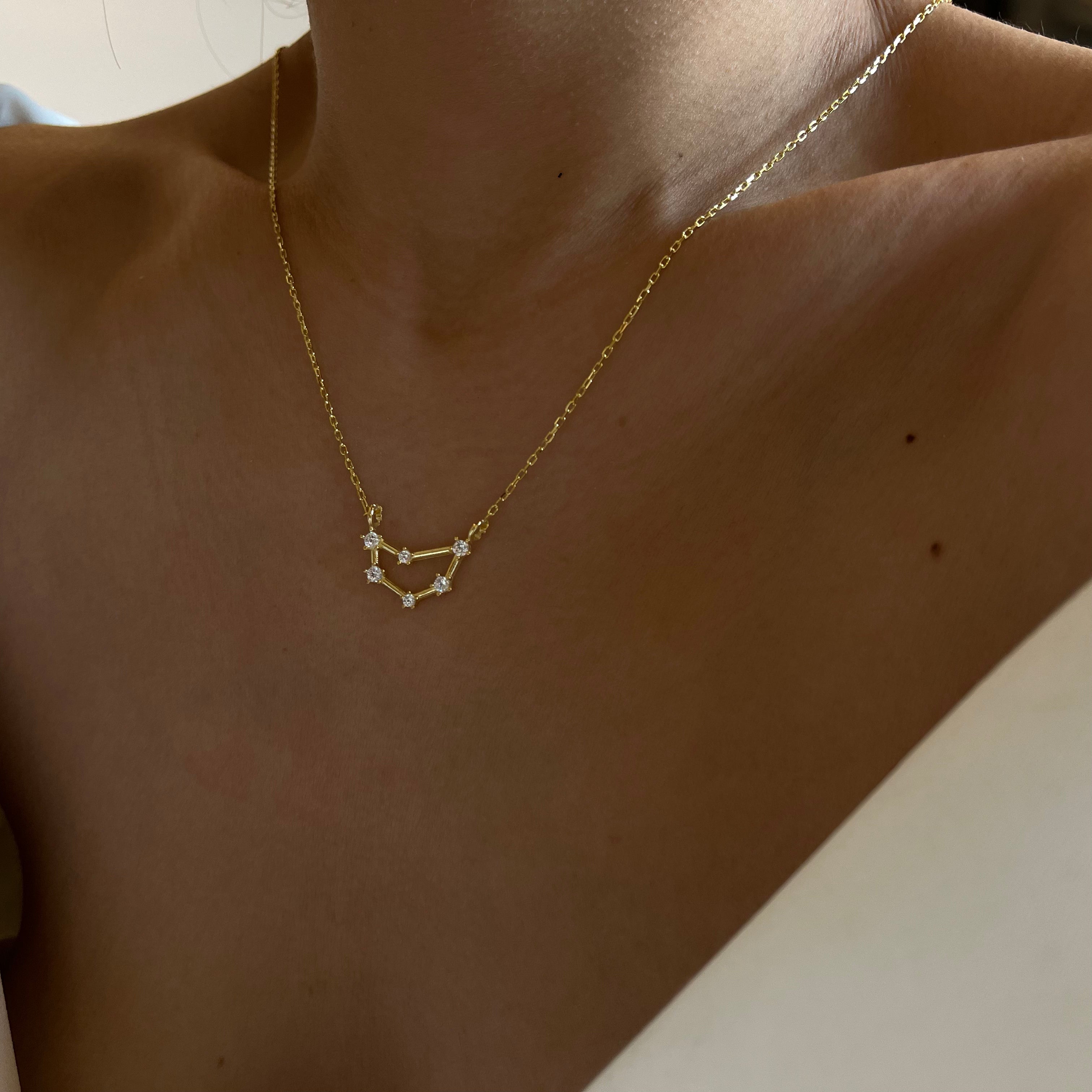 STERNZEICHEN HALSKETTE aus 925 Silber - Eleganter Halskette - AURIME