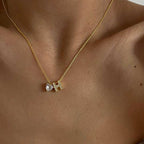 ZIRKONIA HERZ & BUCHSTABEN HALSKETTE aus 925 Silber - Eleganter Halskette - AURIME