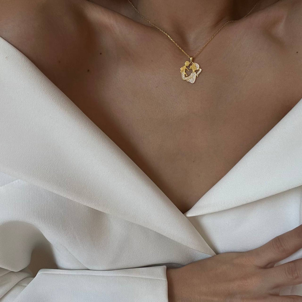 MOM HALSKETTE ZIRKONIA aus 925 Silber - Eleganter Halskette - AURIME