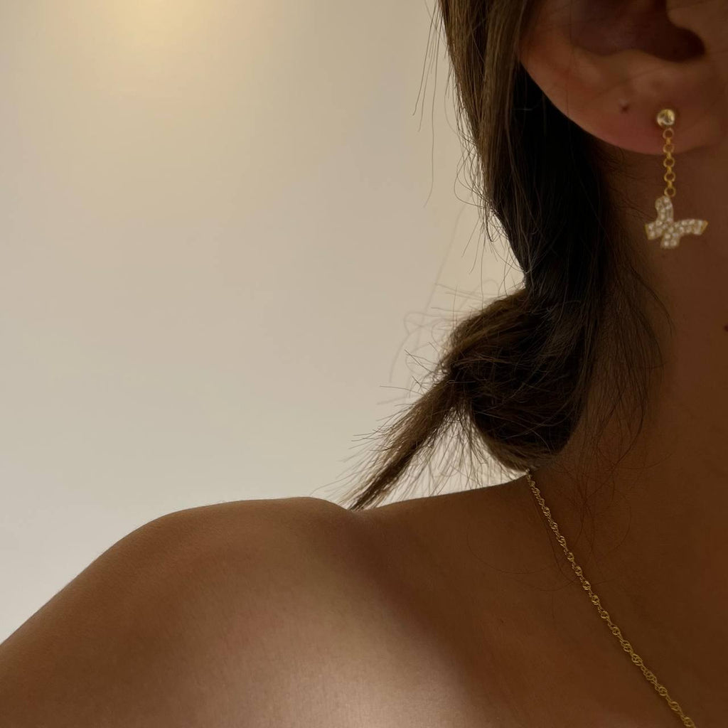 HÄNGEND BUTTERFLY OHRRINGE aus 925 Silber - Eleganter Ohrringe - AURIME