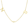 Silber-Halskette mit Initialen und Zirkonia, zweireihig, aus 925 Silber, elegantes Schmuckstück von AURIME