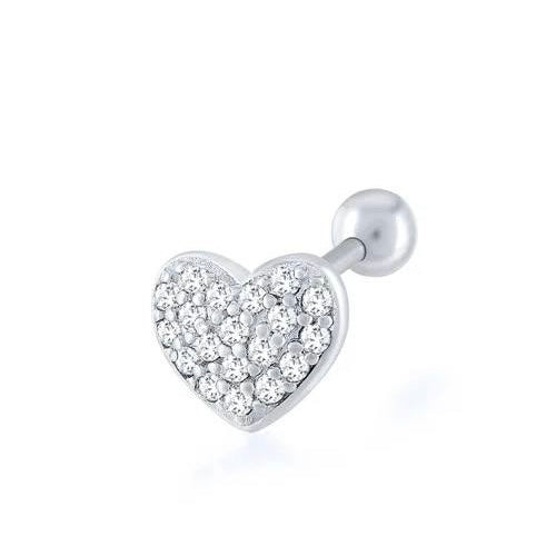 VOLLER HERZ ZIRKONIA PIERCING - 925 SILBER aus 925 Silber - Hochwertiger Schmuck - AURIME