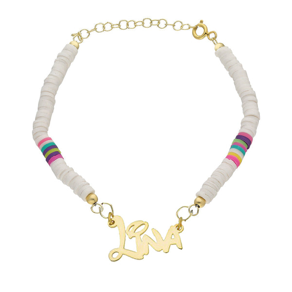 Kinderarmbänder mit Namen aus 925 Silber von AURIME, handgefertigtes Armband für Kinder, detailreiche Silberarmkette mit Namensgravur