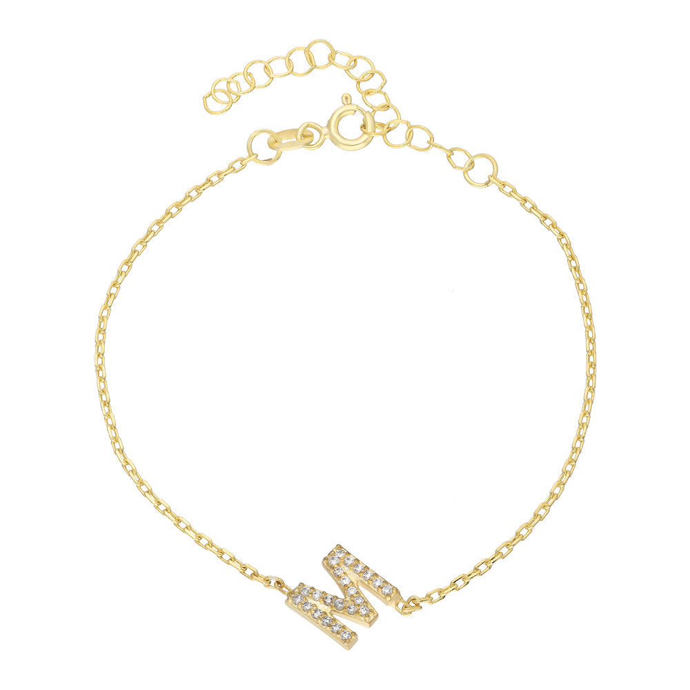 ZIRKONIA LETTER ARMKETTE aus 925 Silber - Eleganter Halskette - AURIME